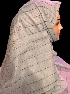 Tissue lawn scarf with stones