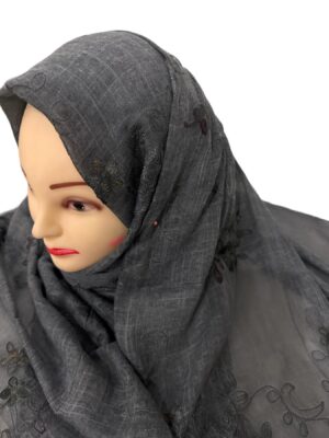 Fully embroidered lawn scarf